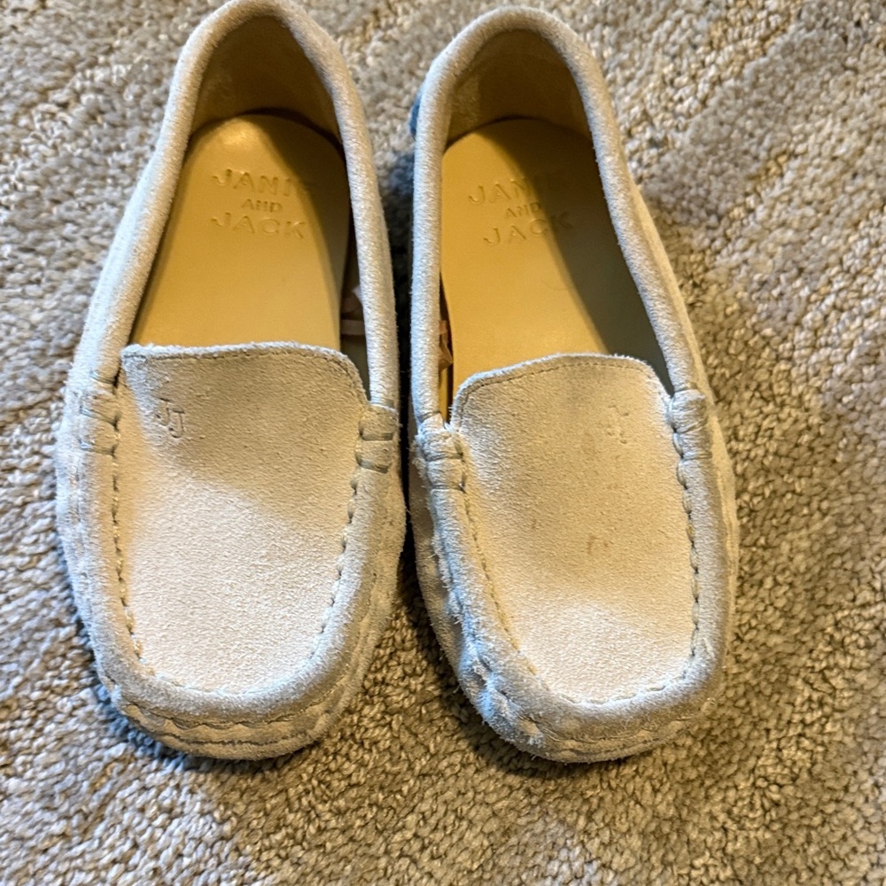 Janie and Jack light grey suede loafers size 8